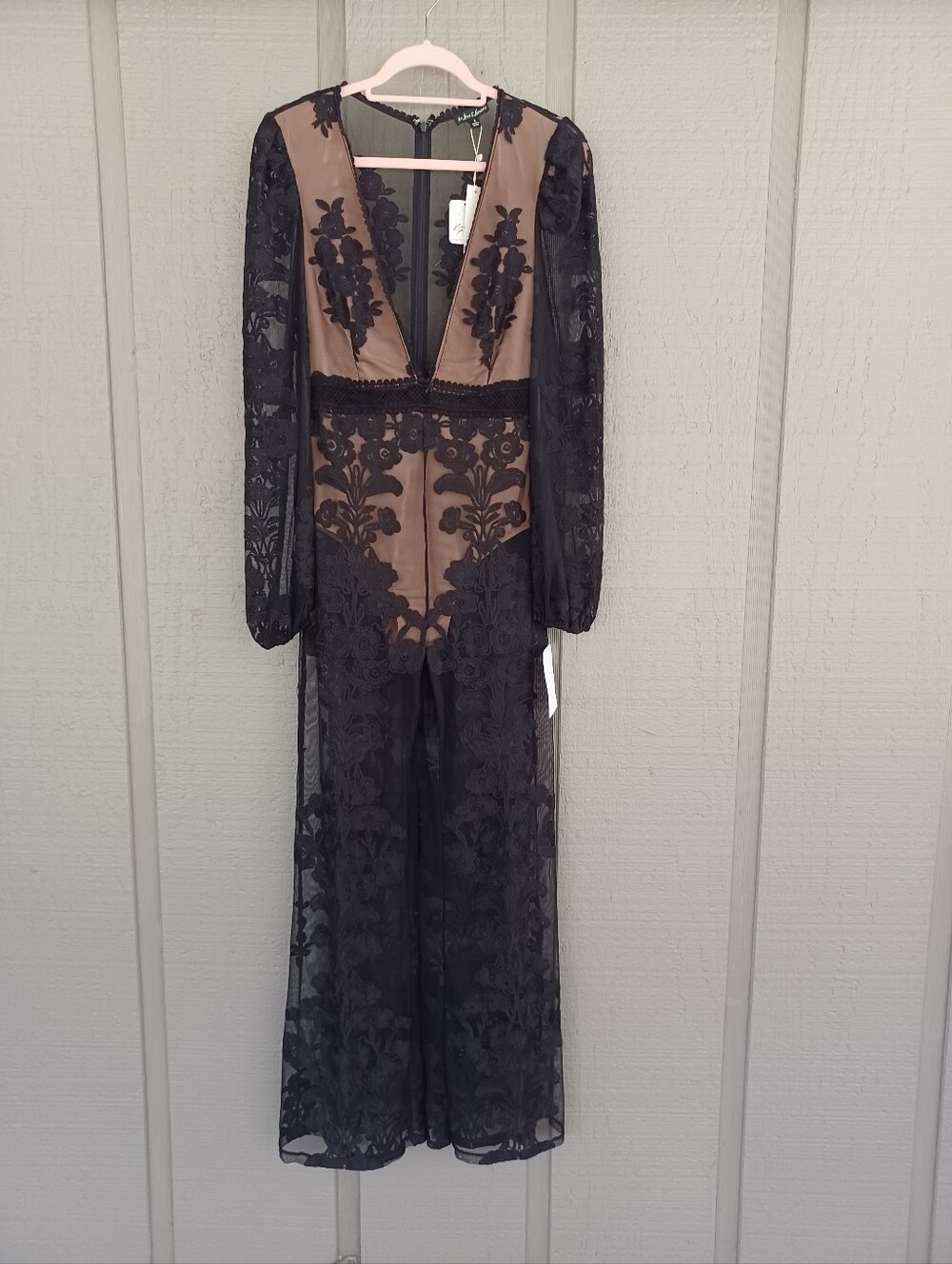 For Love And Lemons Temecula Embroidered Lace Jumpsuit Size S Feminine Sheer